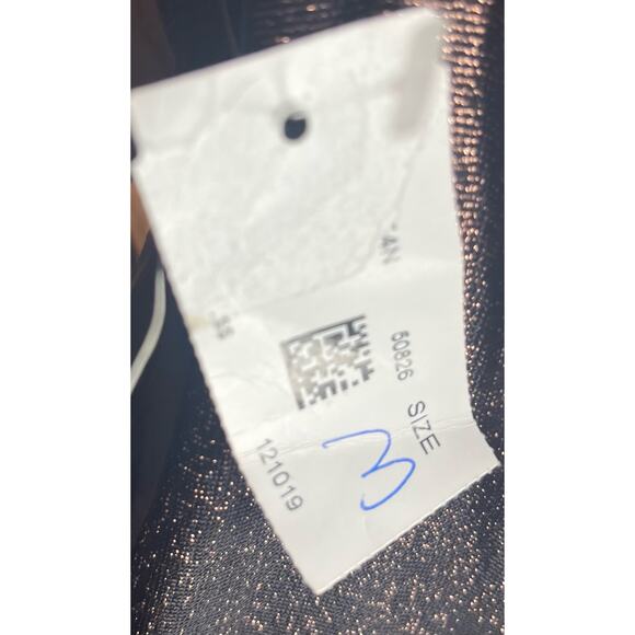 Privy Brown Bodycon Dress w/ Gold Sparkles Size Medium Plunging Draped Back NWT - Picture 5 of 6